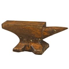 Hand-Carved Wooden Anvil Casting Pattern, circa 1895