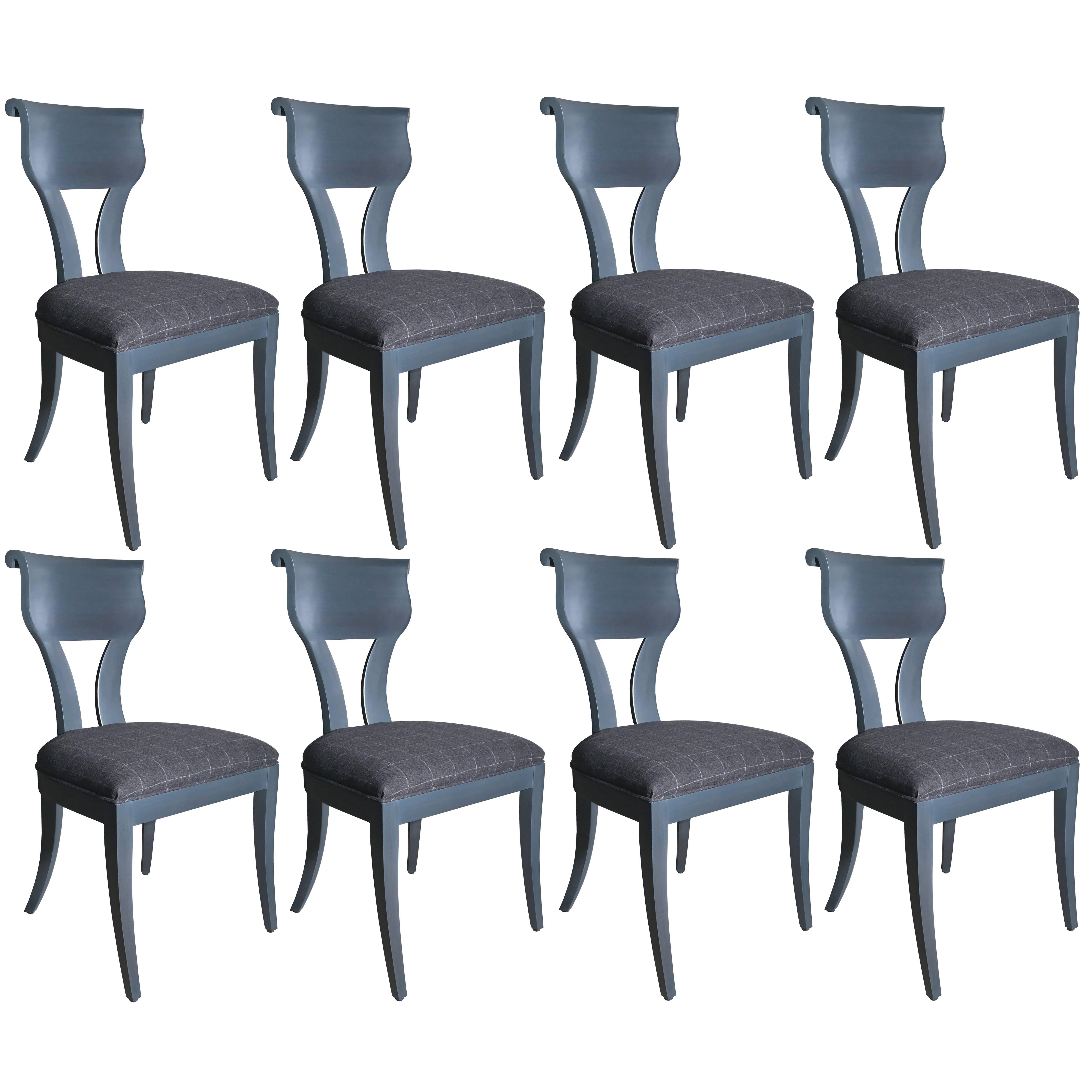 Set of Eight Austrian Grey Chairs For Sale