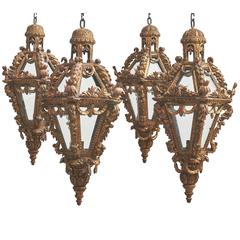 Four Italian Baroque Giltwood Lanterns, circa 1750 10