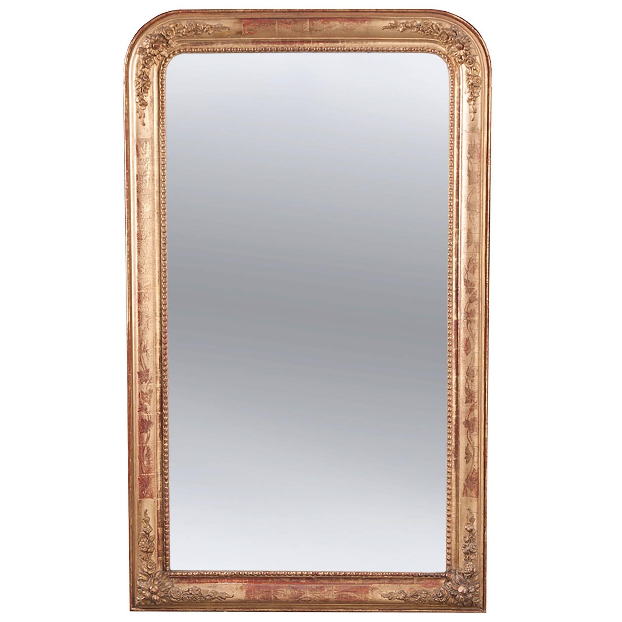 French 19th Century Louis Philippe Gold Gilt Mirror