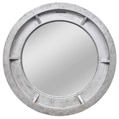 Large American Early 20th Century Industrial Convex Mirror