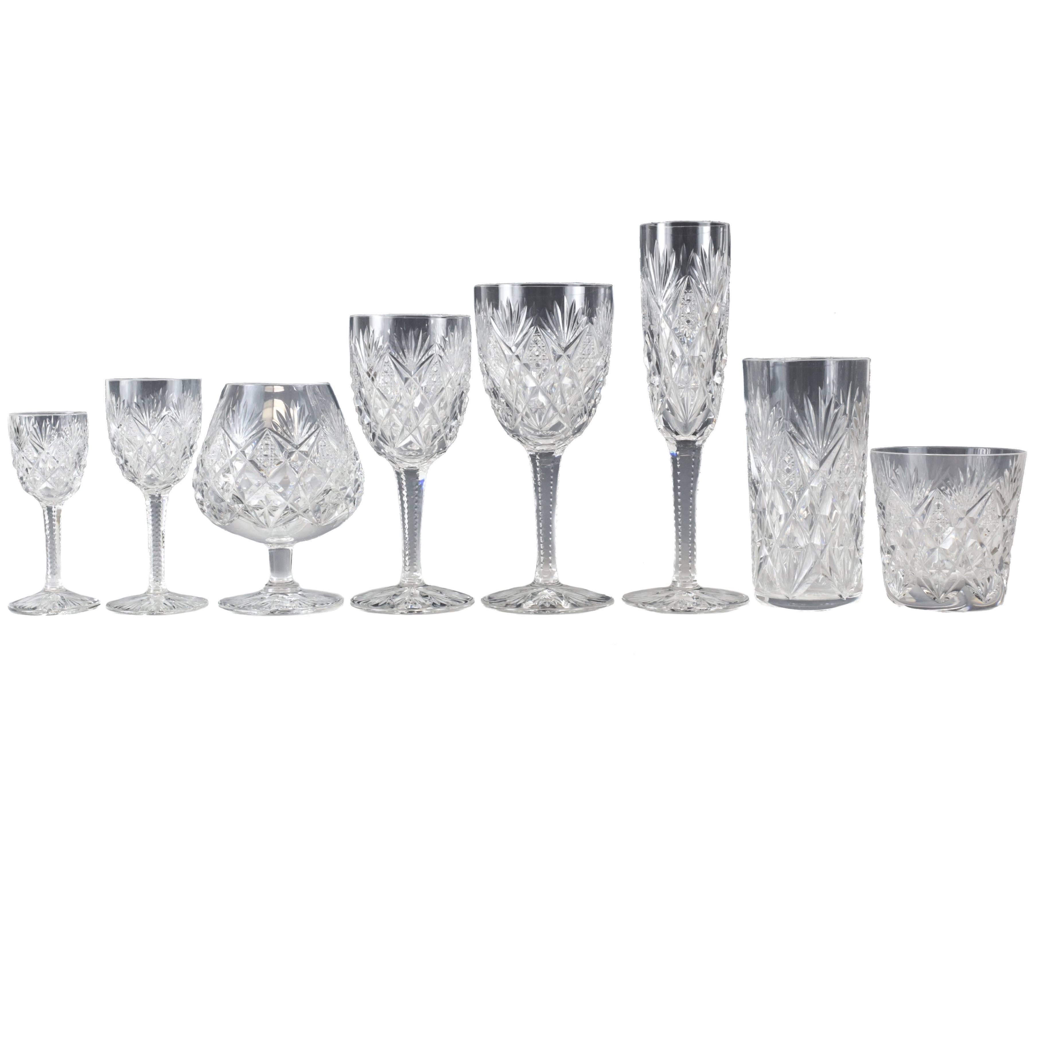 108 Piece Stemware Service for 12 in Florence Pattern by Saint Louis