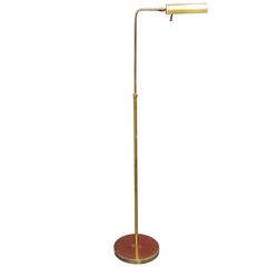 Cylinder Form Brass Reading Floor Lamp by Casella 11