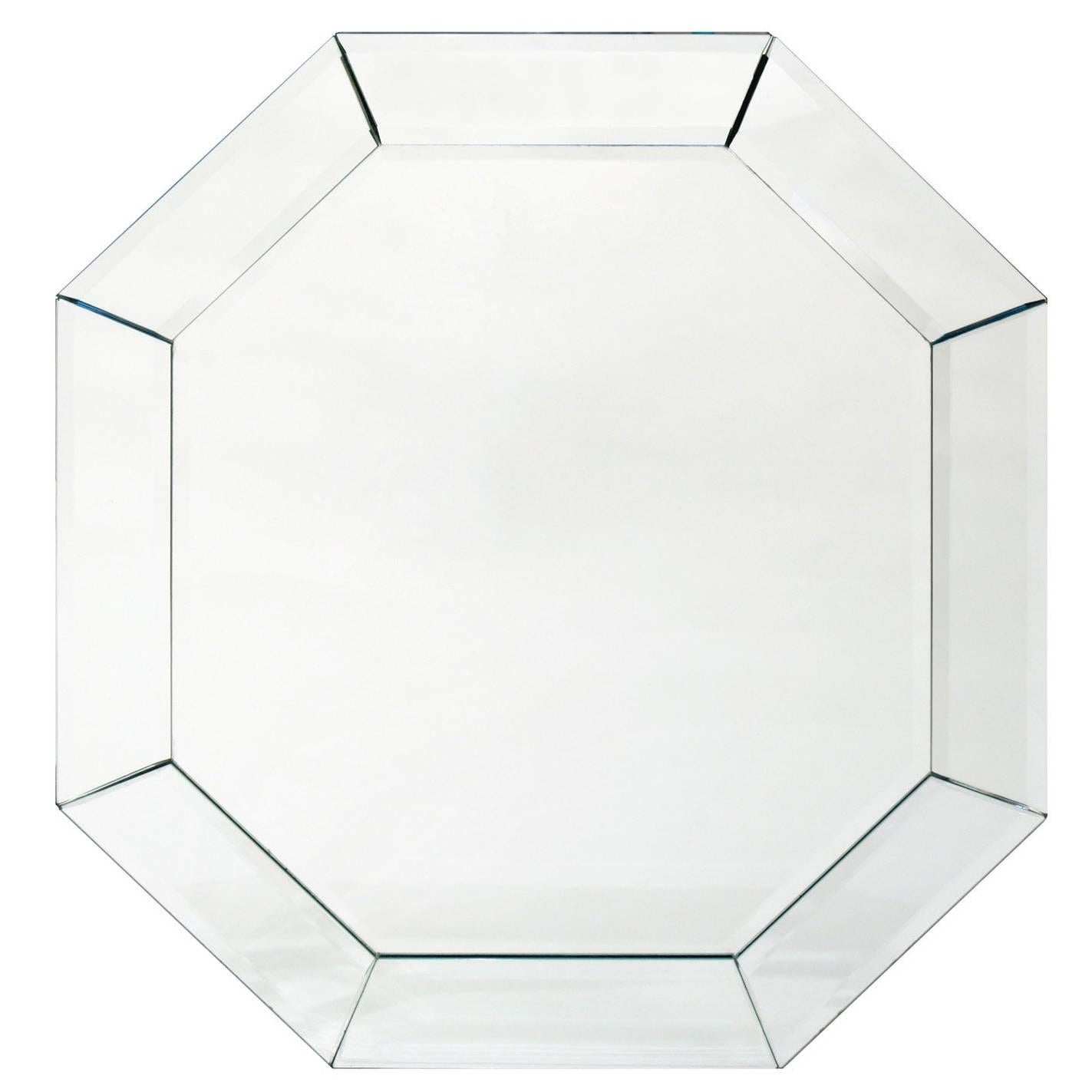 Elegant Eight-Sided Mirror with Bevel, 1960s