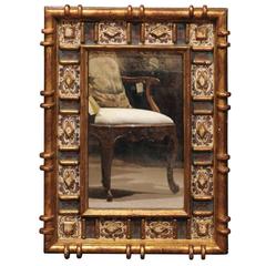 19th Century Italian Giltwood and Painted Mirror 8