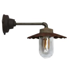 Cast iron Industrial Wall Lights Rust Shade Clear Glass (43x) 6