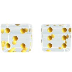 Oversized Dice Bookends in Lucite by Charles Hollis Jones 7