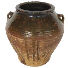 19th Century Glazed Honey Terracotta Pot