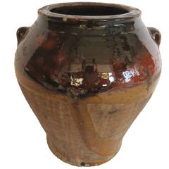 Antique 19th Century Glazed Terracotta Honey Pot