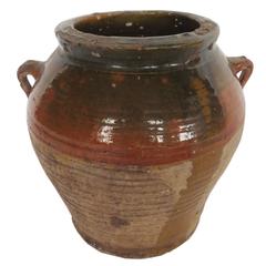 19th Century Glazed Terracotta Honey Pot