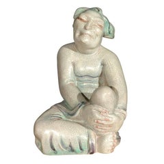 Large Crackle Glazed Buddha Figure