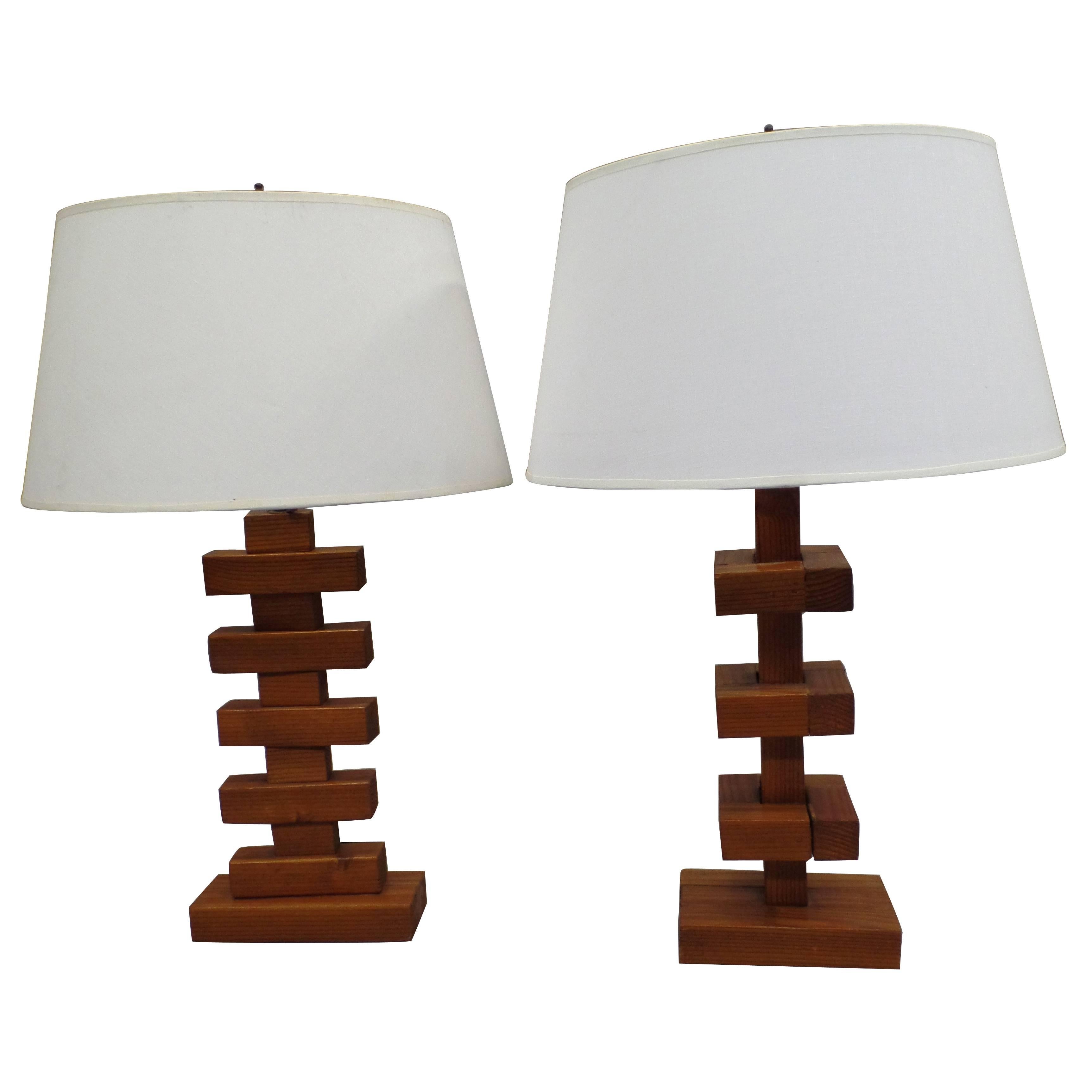 Important Pair of Constructivist Table Lamps in the Style of Alexandre Rodchenko