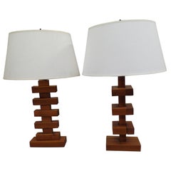 Important Pair of Constructivist Table Lamps in the Style of Alexandre Rodchenko