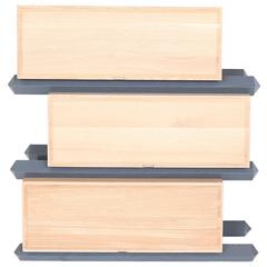 Stack Storage Three-Tier Wood Staggered Drawers 4