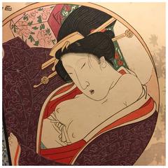 Japan Antique Album Erotic Women 38 Woodblock Prints, easily framable