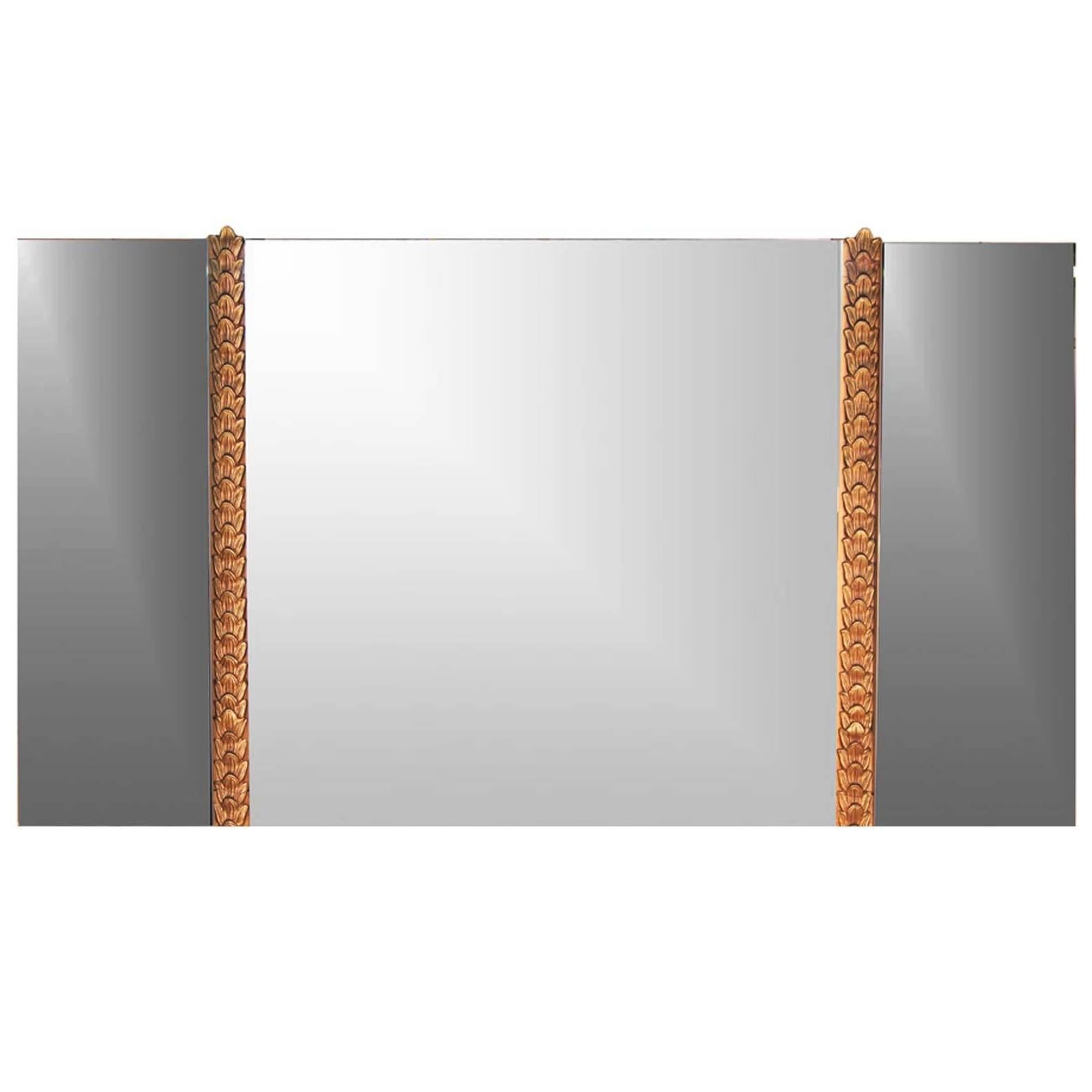 French Art Deco Overmantel Mirror For Sale