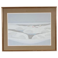 Kensuke Wakeshima "Snow Scape" Color Lithograph