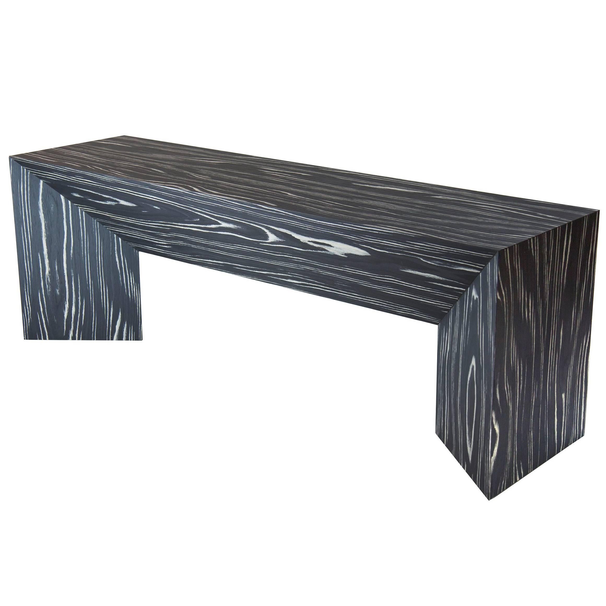 Moderne Banc plié contemporain minimaliste en placage de bois écologique noir et blanc, États-Unis en vente