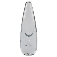 Strombergshyttan Glass Vase with Two Bubbles, circa 1950s 4