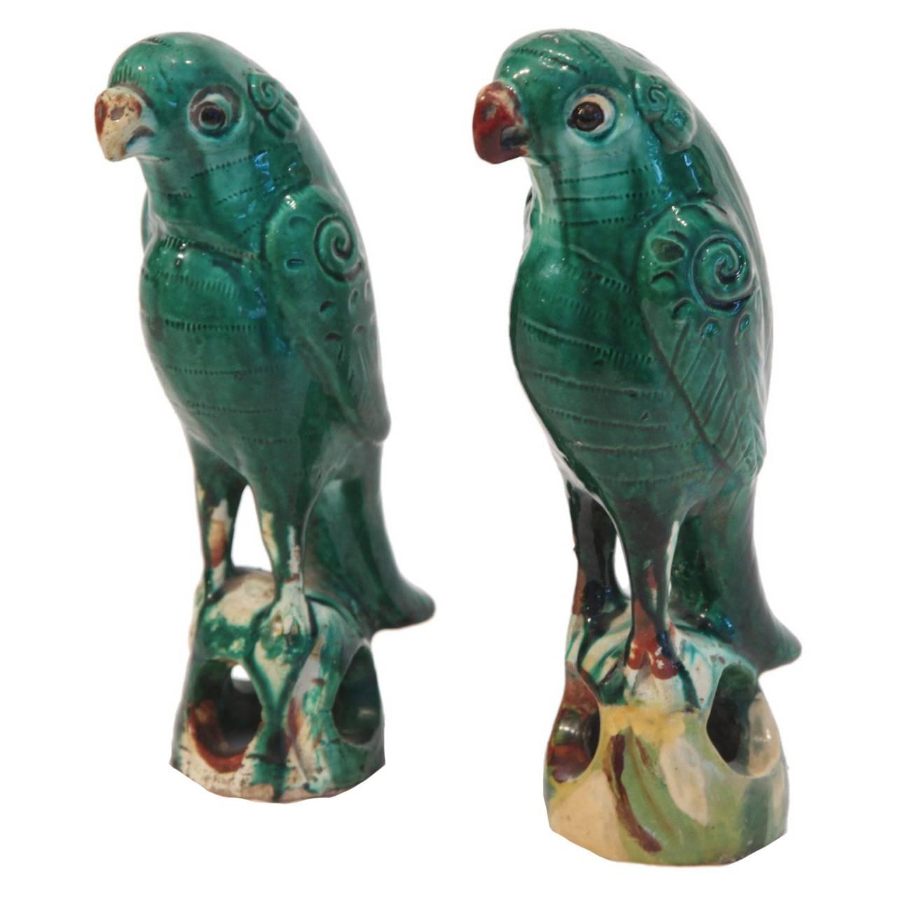 Early 19th Century Pair of Ceramic Incense Burners For Sale