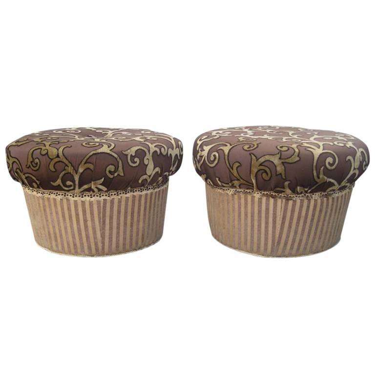 Pair of Cupcake Ottomans For Sale