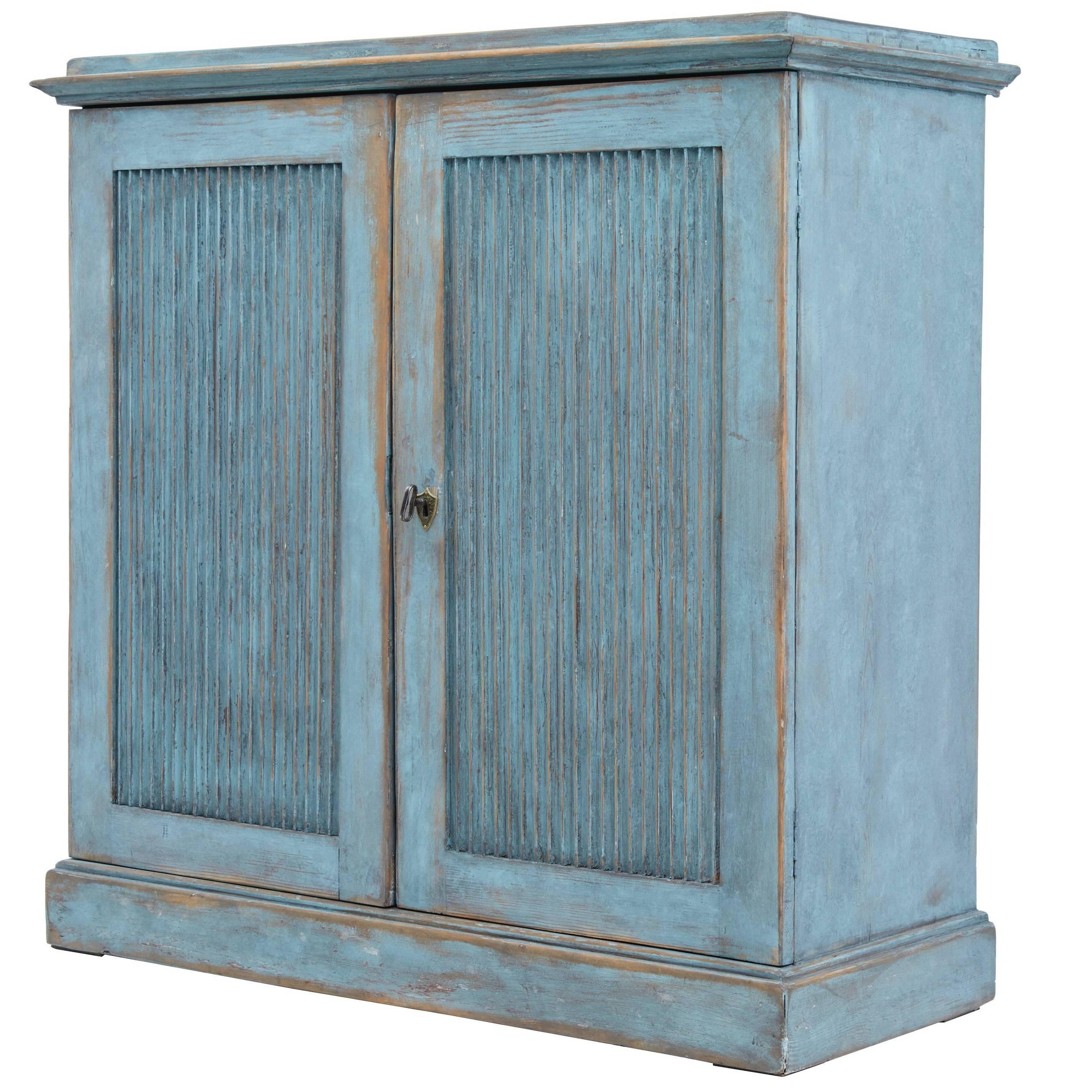 Small 19th Century Swedish Rustic Painted Cupboard