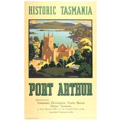 Original Travel Advertising Poster for Historic Tasmania Port Arthur Australia