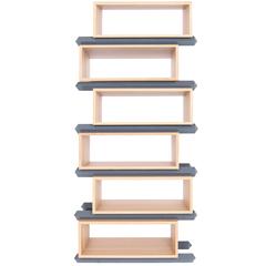 Stack Storage Six-Tier Wood Staggered Open Shelves 11