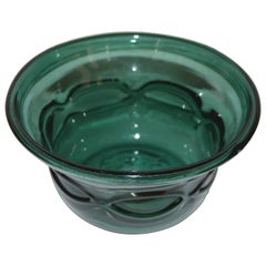 Early 20th Century Arts and Crafts Green Handblown Glass Bowl