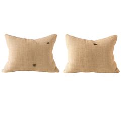 Finely Embroidered Bee Cushions -- Silk on Hemp 