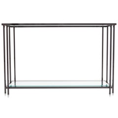 Eighties style Black Chromed Two-Tier Console Table