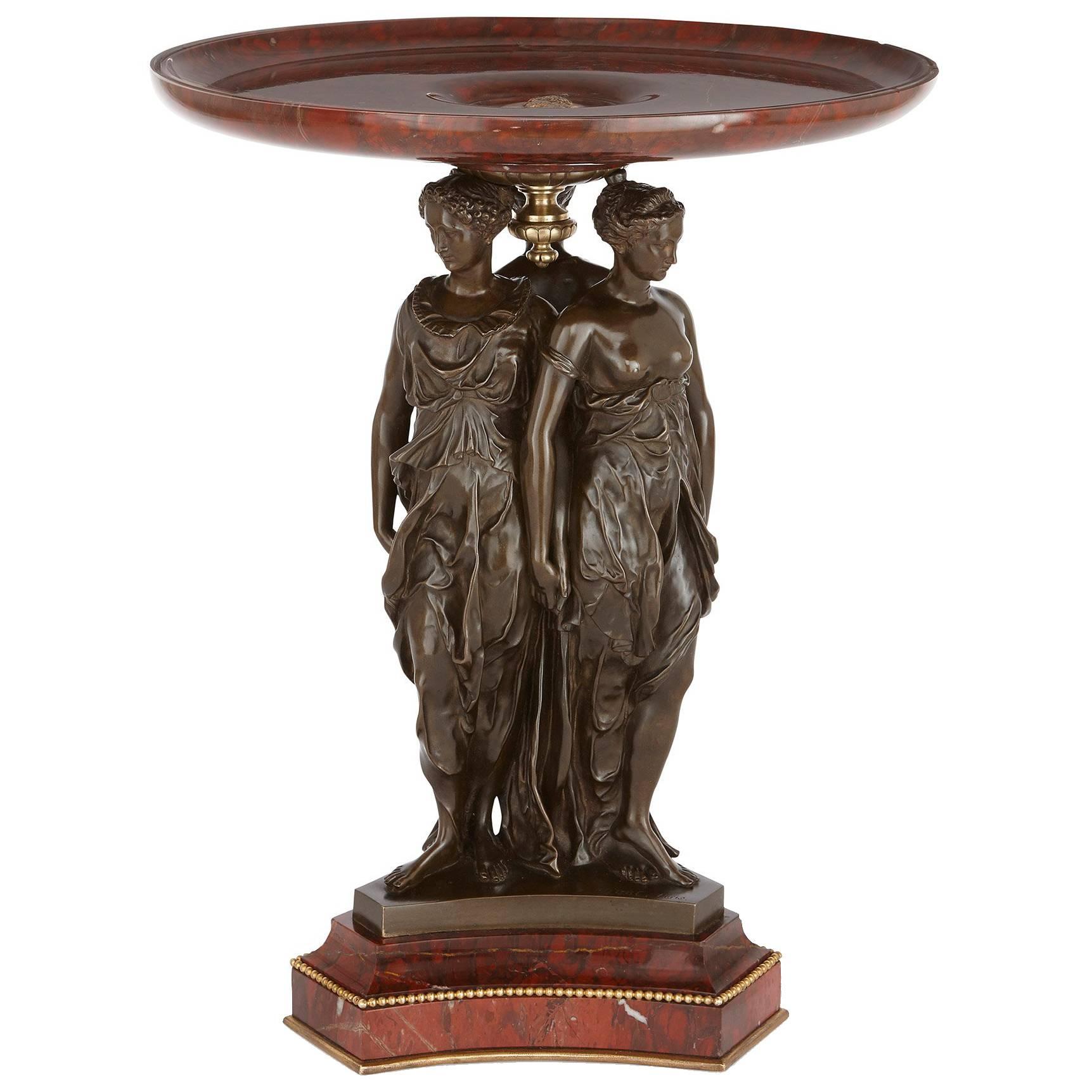 Empire Style Marble and Bronze Antique Centrepiece by Robbe For Sale