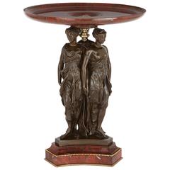 Empire Style Marble and Bronze Antique Centrepiece by Robbe