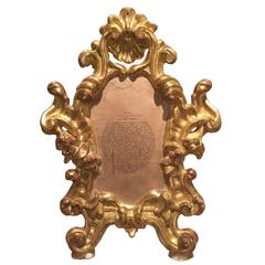 Late 18th Century Piedmontese Carved and Giltwood Frame Cantagloria 