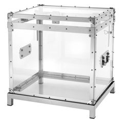 Caja de vuelo de acero inoxidable pulido y acrílico