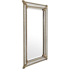 Torsade Mirror with Vintage Brass Frame