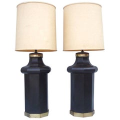 Over Scale Tin Toleware Table Lamps