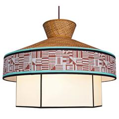 Rare Example of Chandelier with Shades of Red and White by Servomuto 1