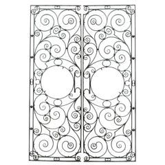 Pair of Highly Decorative English Wrought Iron Garden Gates Antique Pair of Highly Decorative English Wrought Iron Garden Gates
