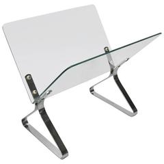 Milo Baughman Chrome and Glass Magazine Holder 6