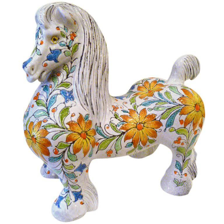 Magnificent Large and Fat Italian Horse Figure