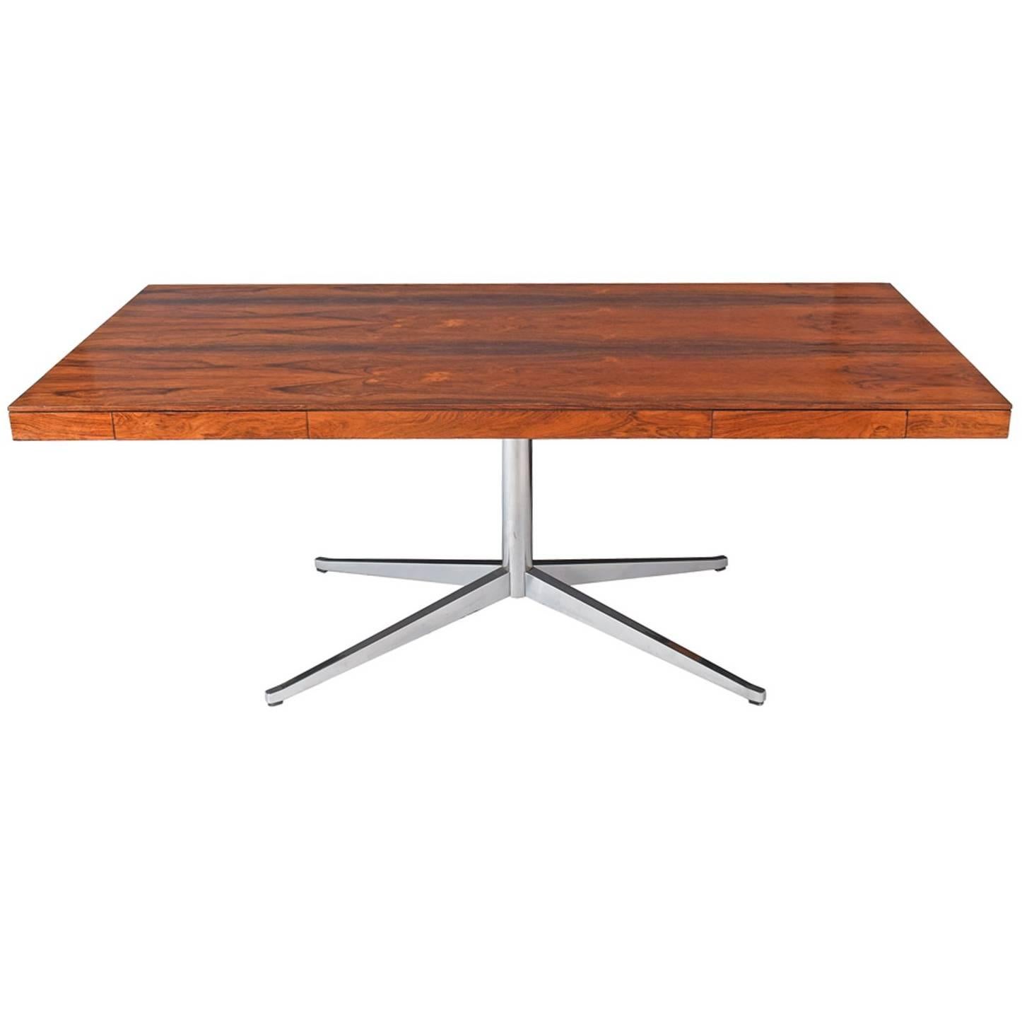 Florence Knoll Rosewood Executive Table Desk for Knoll
