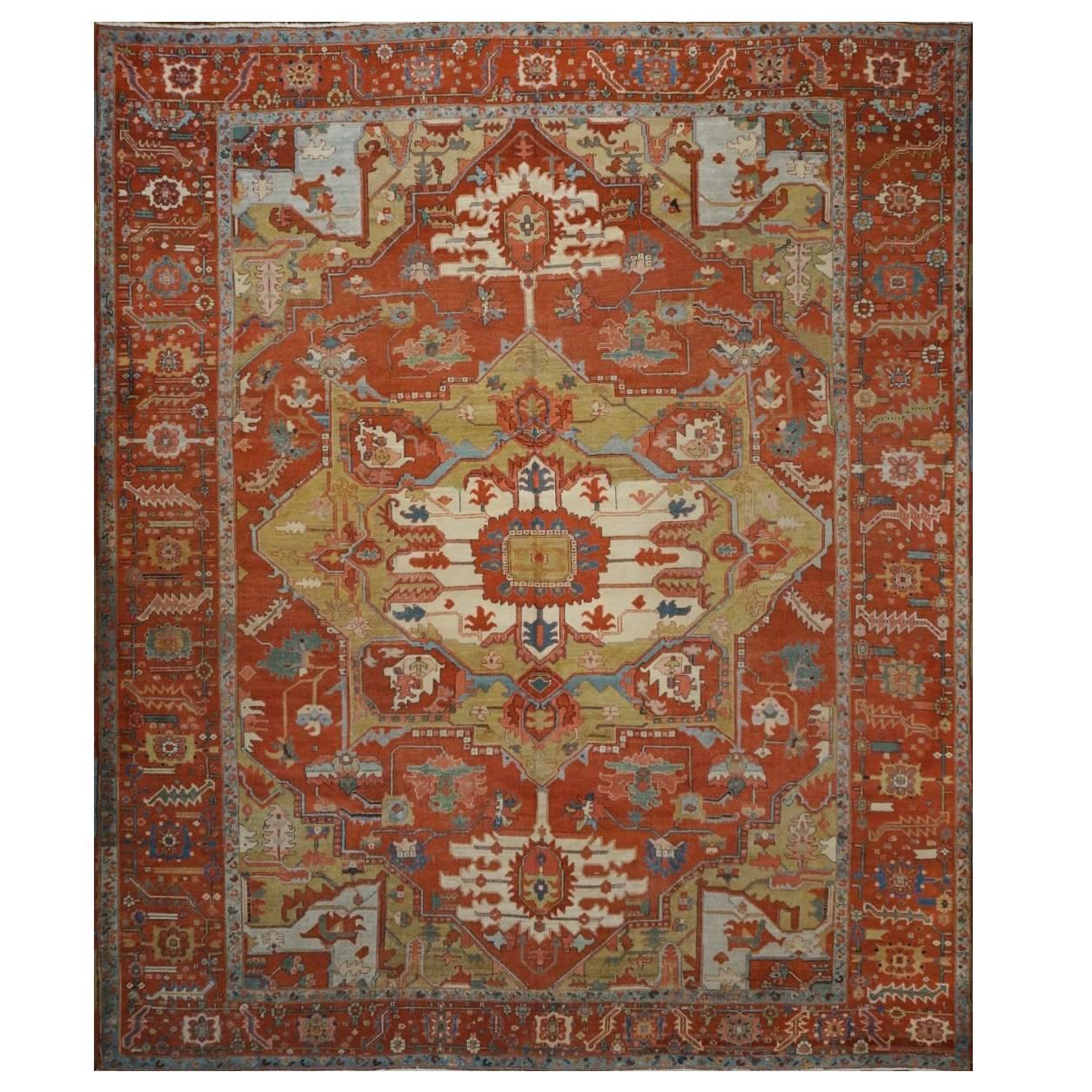 Late 19th Century Persian Serapi Oriental Rug For Sale