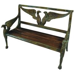 Striking Bronze and Wood 'Eagles' Bench 5