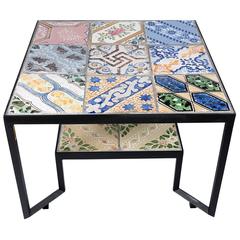 Colorful 'Spider' Coffee Table with Thirteen Hand-Made Tiles 4