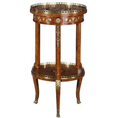 Antique Burl and Mother-of-Pearl Inlaid Lamp Table