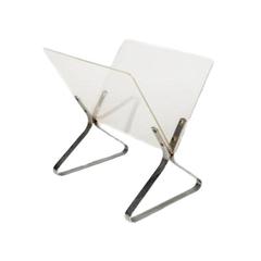 Lucite and Chrome Magazine Stand 12