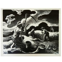 Lithographie "Foin d'île" par Thomas Hart Benton:: Martha's Vineyard