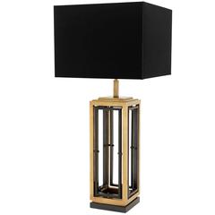 Stepper Table Lamp in Gunmetal and Vintage Brass Finish