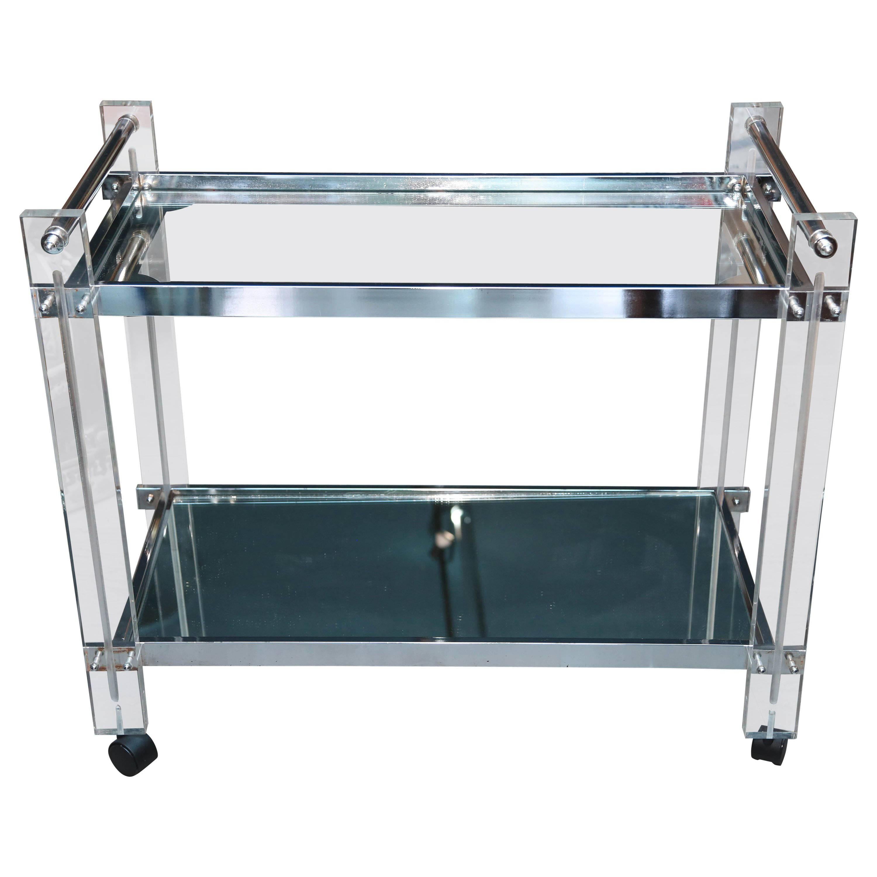 Mid-Century Lucite Bar Cart